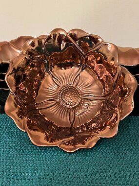 Set of 8 Cerametale Ambiance Figural Magnolia Dessert Bowls